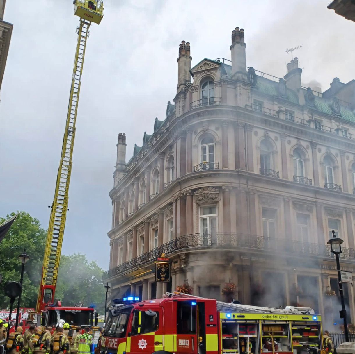 Firefighters rushed to the scene in central London