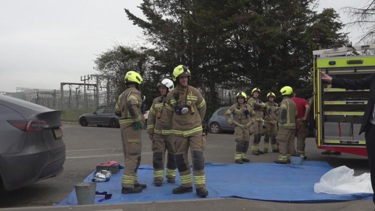 WATCH: Firefighters tackle huge blaze at electrical station that has brought Heathrow travel misery to millions