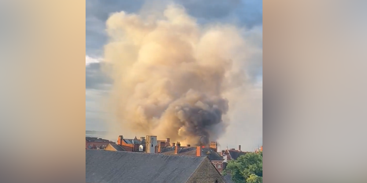 NextImg:Northampton fire: Huge blaze rips through building as town centre put on lockdown - locals urged to keep windows closed
