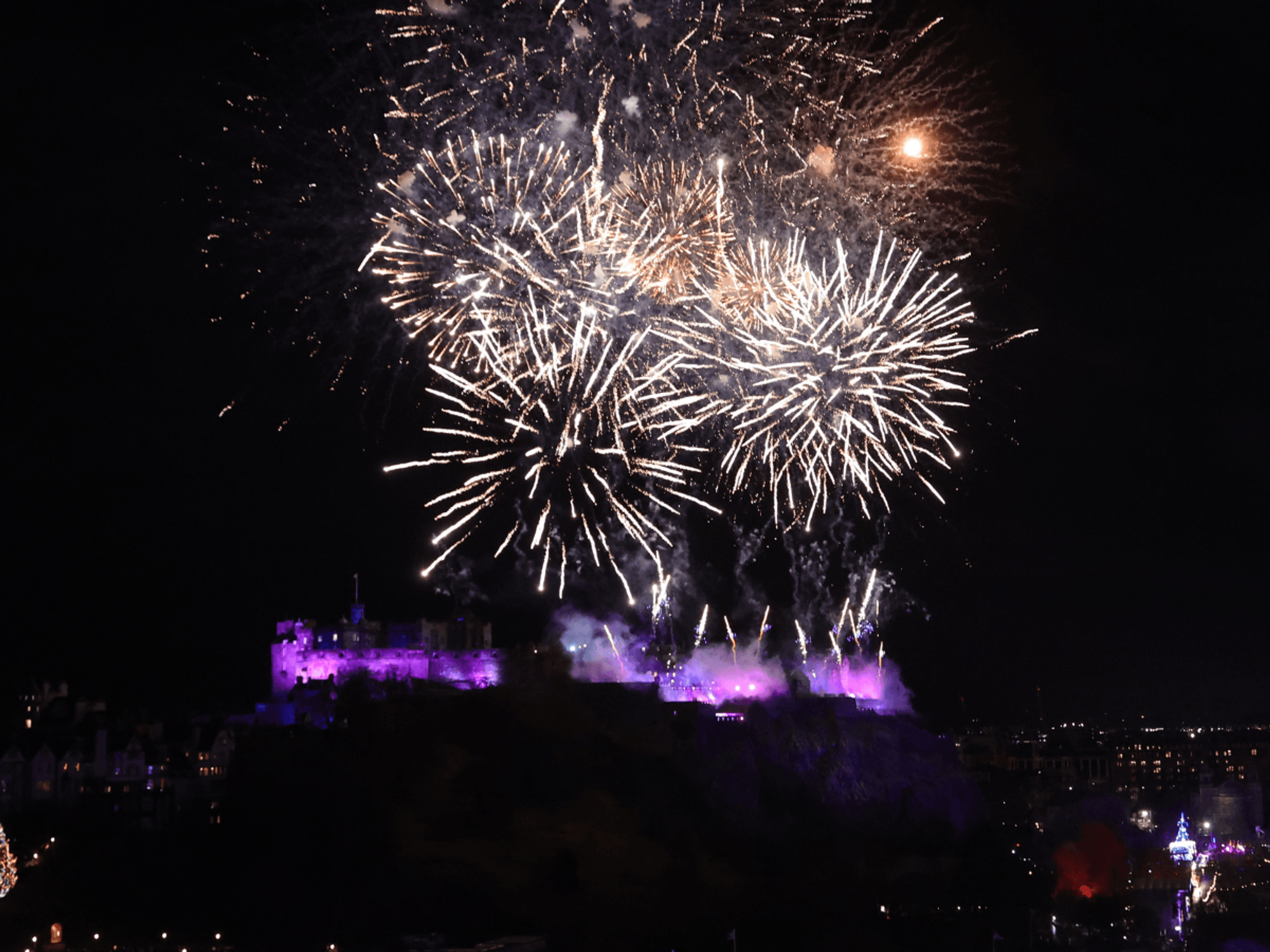 Fireworks burst over Edinburgh