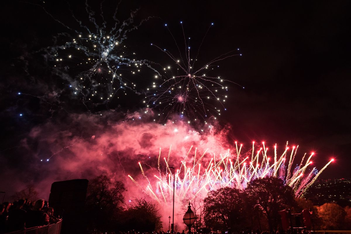 Fireworks over the Alexandra Palace, London