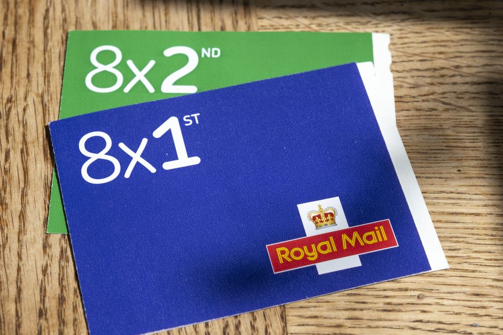 First Class stamp book and Second Class stamp book in pictures