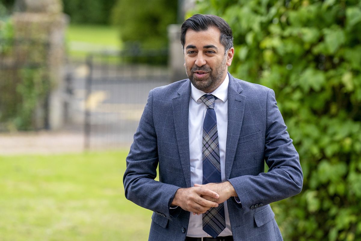First Minister Humza Yousaf during a visit to Gilven House supported accommodation facility in Glenrothes