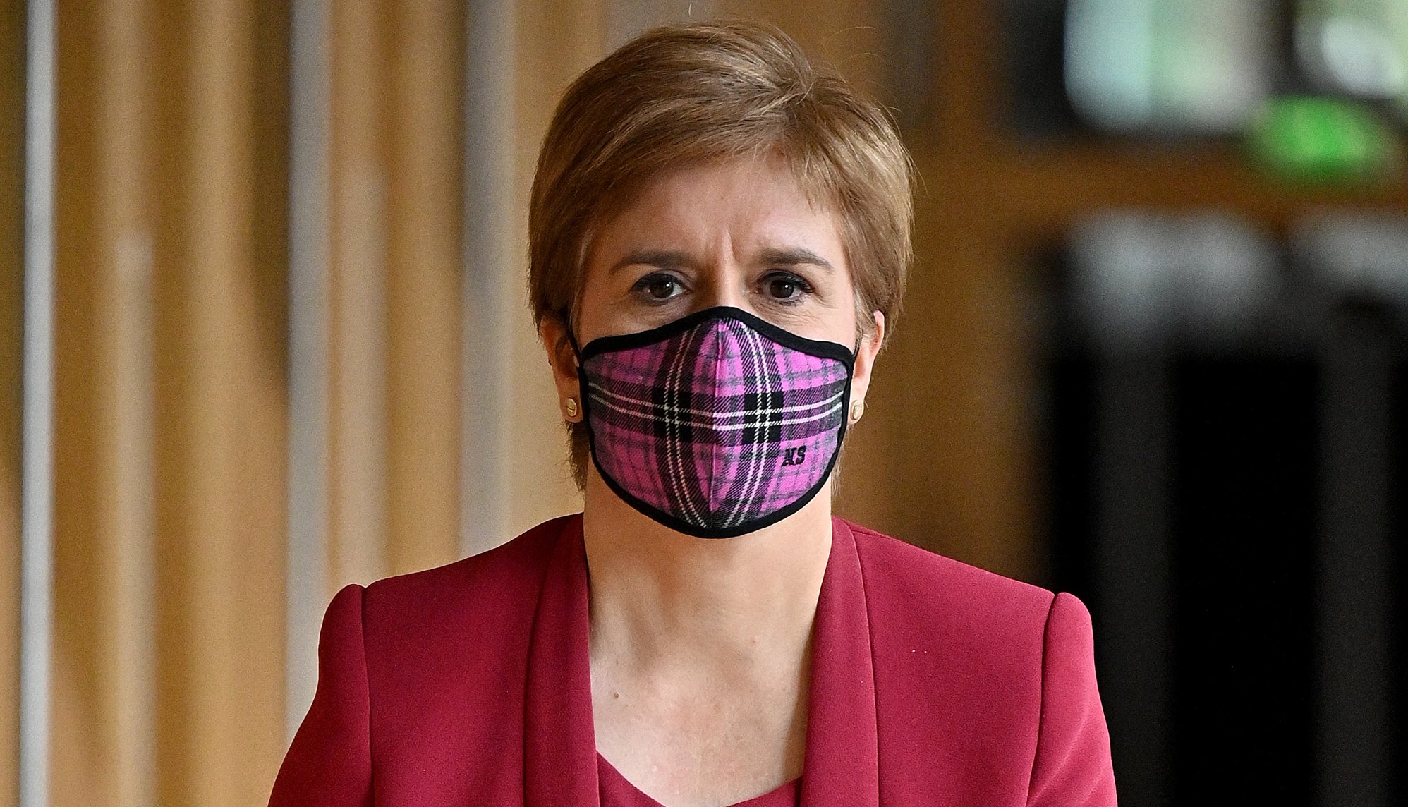 First Minister Nicola Sturgeon arrives prior to delivering a coronavirus update in the Scottish Parliament.
