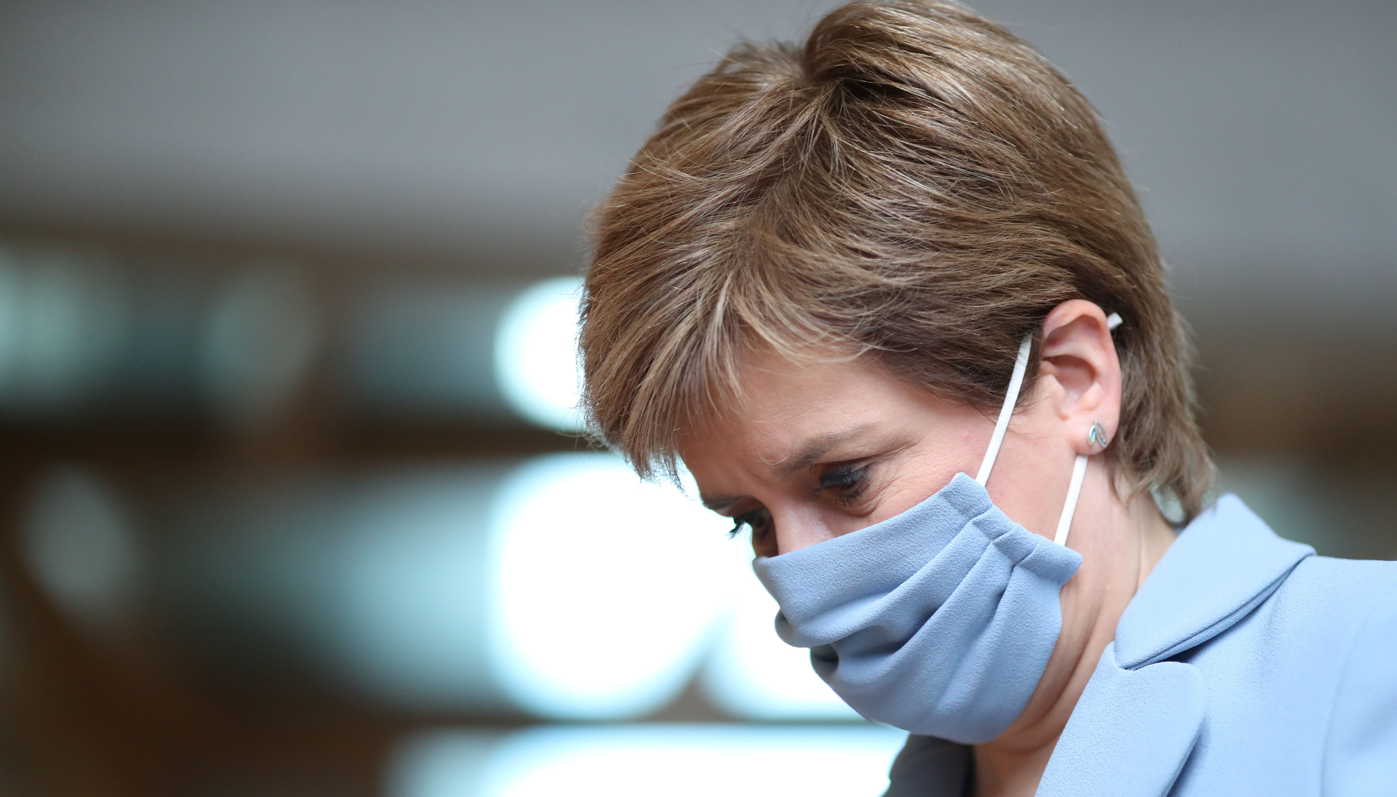 First Minister Nicola Sturgeon arrives to attend First Minister's Questions at the Scottish Parliament in Holyrood, Edinburgh. Picture date: Thursday June 10, 2021.
