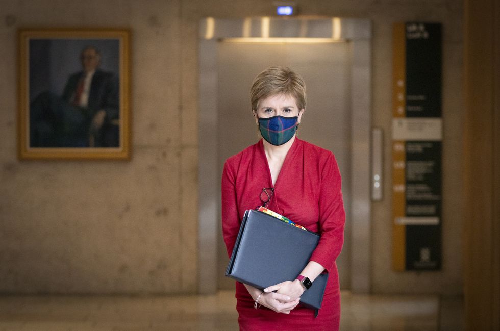 First Minister Nicola Sturgeon arriving for First Minister's Questions in the debating chamber of the Scottish Parliament in Edinburgh. Picture date: Thursday September 2, 2021.