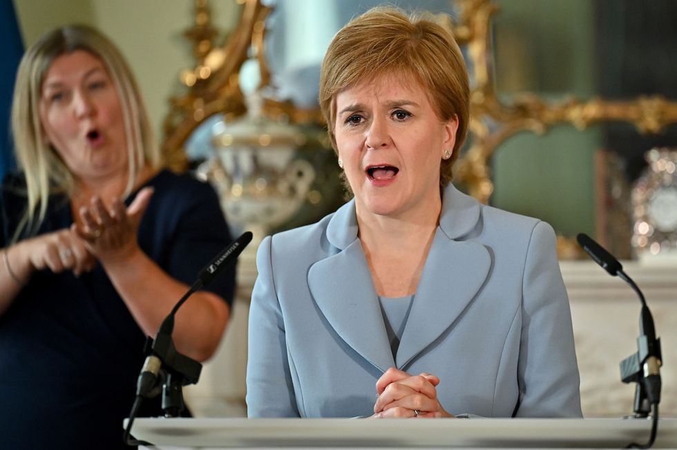 First Minister Nicola Sturgeon at Bute House, Edinburgh, after the finalisation of an agreement between the SNP and the Scottish Greens to share power in Scotland.