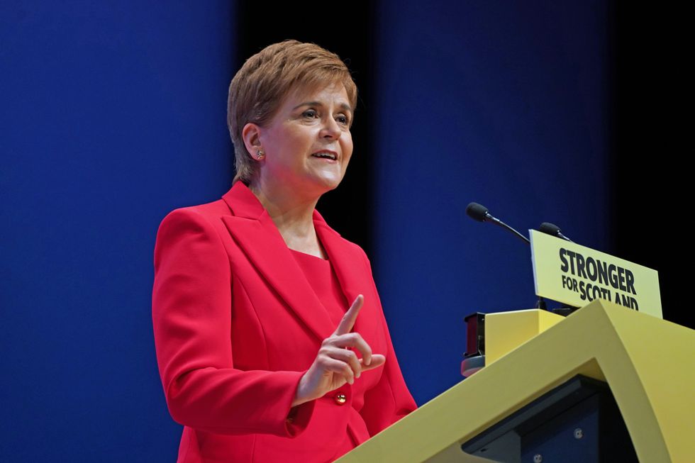 First Minister Nicola Sturgeon delivers her keynote speech during the SNP conference at The Event Complex Aberdeen (TECA) in Aberdeen , Scotland. Picture date: Monday October 10, 2022.