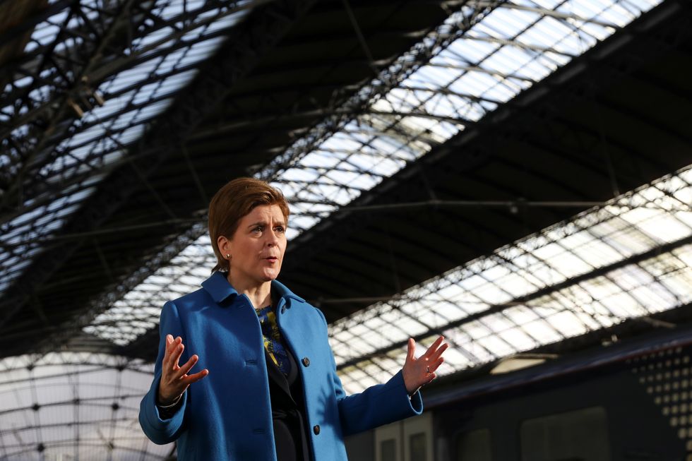 First Minister Nicola Sturgeon gestures as she speaks at the relaunch of Glasgow Queen Street station in Glasgow. Picture date: Monday October 4, 2021.