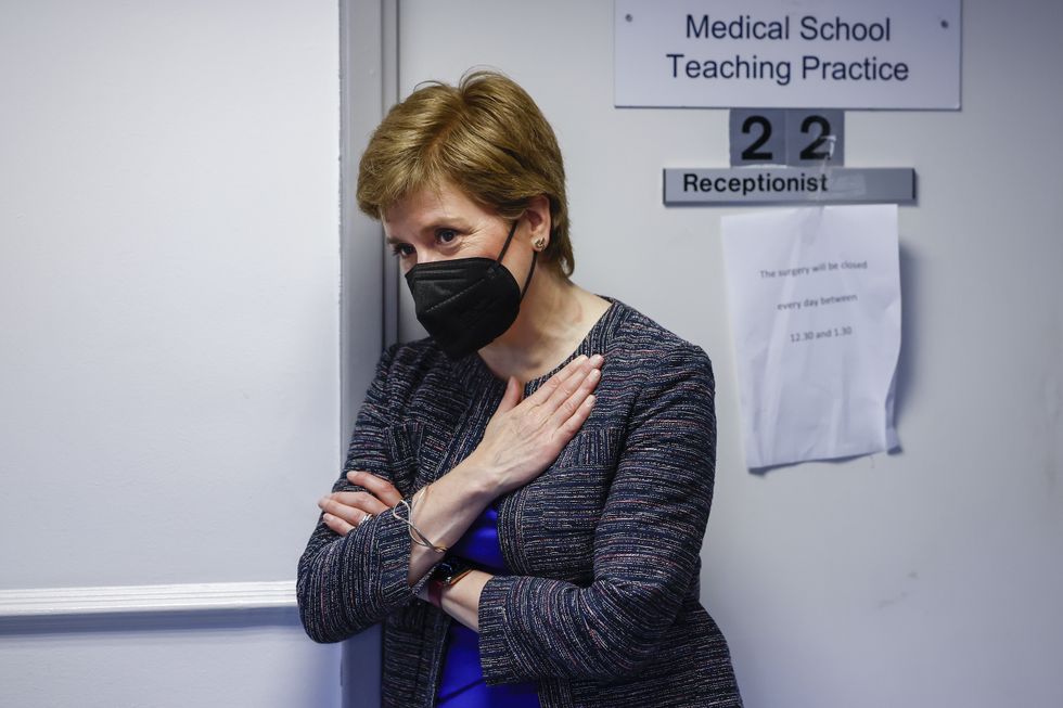 First Minister Nicola Sturgeon meets staff during a visit to the Forge Medical Centre in Parkhead, Glasgow