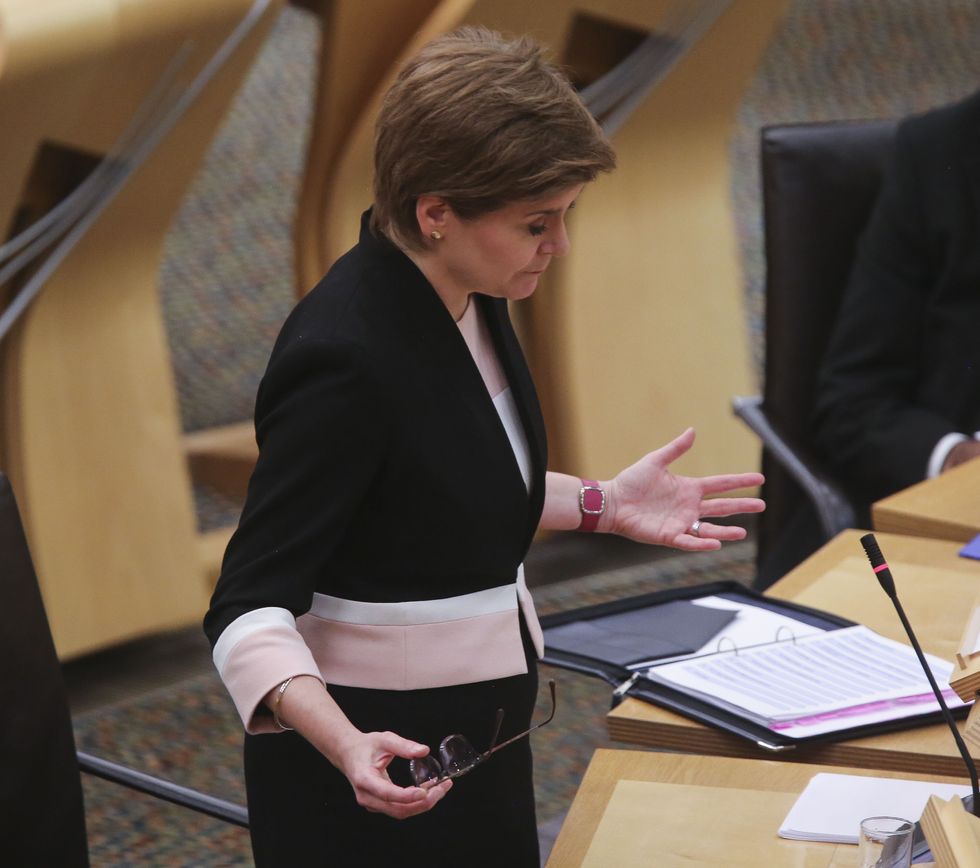 First Minister Nicola Sturgeon speaking at the Scottish Parliament in Holyrood, Edinburgh.