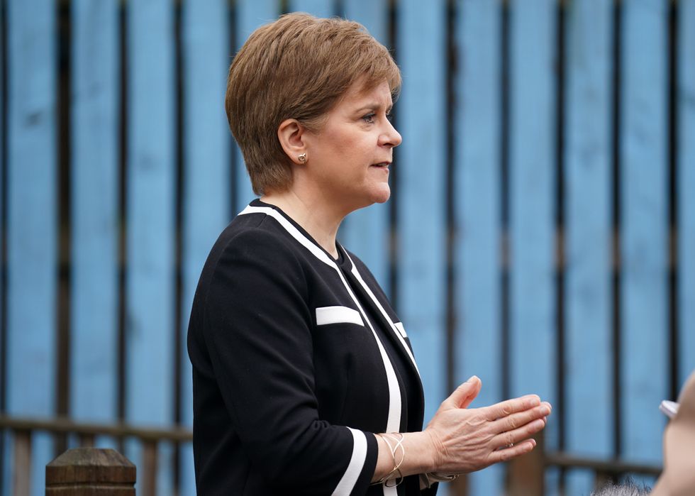First Minister Nicola Sturgeon speaks to the media during her visit to Buchanan Street Residential Children's Home in Coatbridge, to mark Care Experienced Week. Picture date: Monday October 24, 2022.