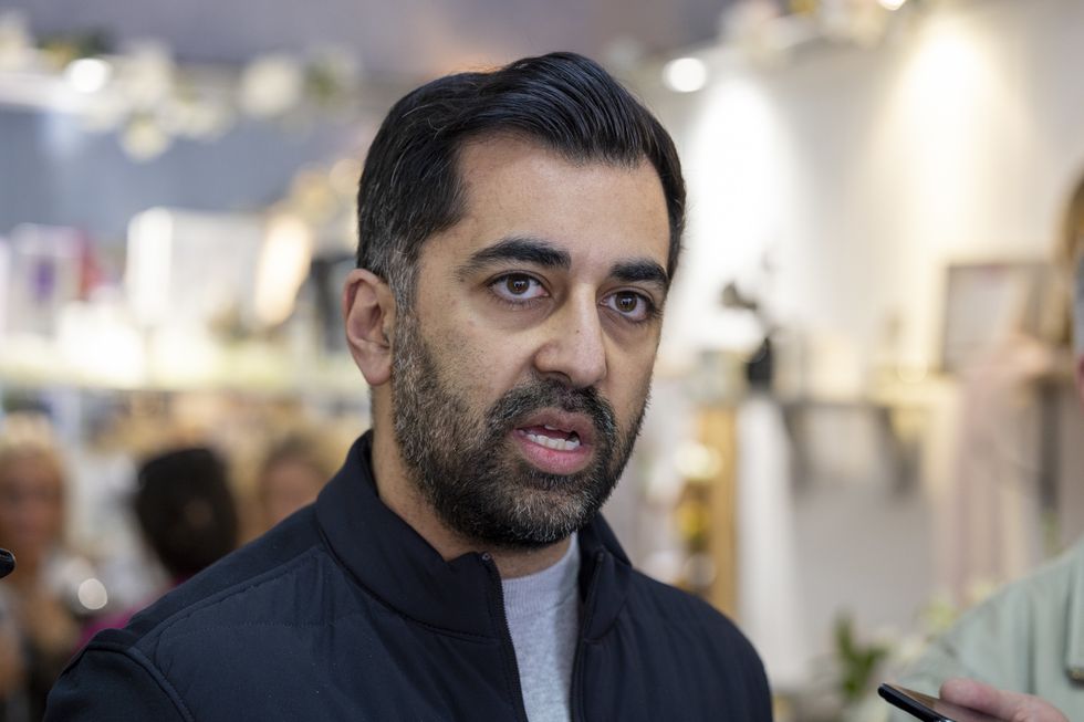 First Minister of Scotland Humza Yousaf during a visit to Bellshill in North Lanarkshire