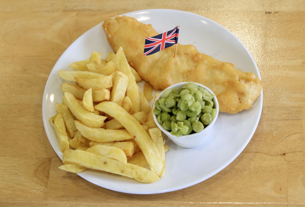 Fish and chips on a plate