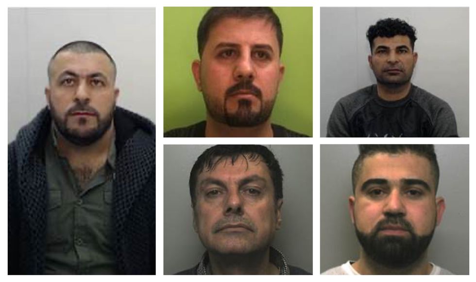 Five men have been jailed for a total of almost 24 years f
