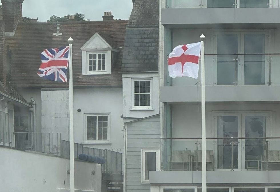 Flags being raised as part of the movement