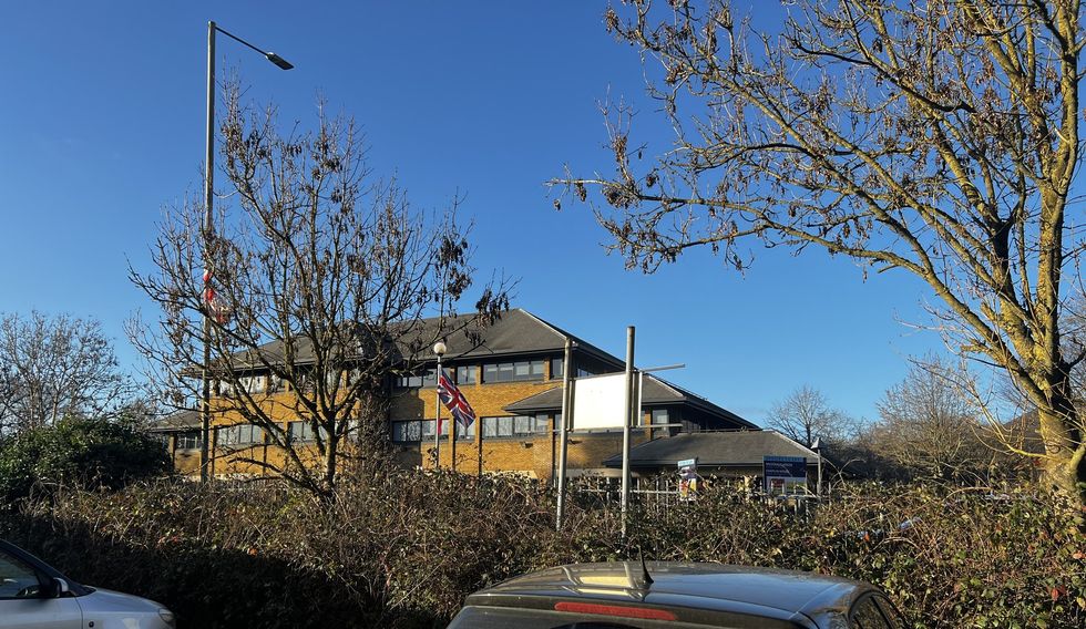 Flags outside Widewater Place