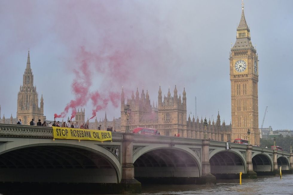 Flares on Westminster Bridge