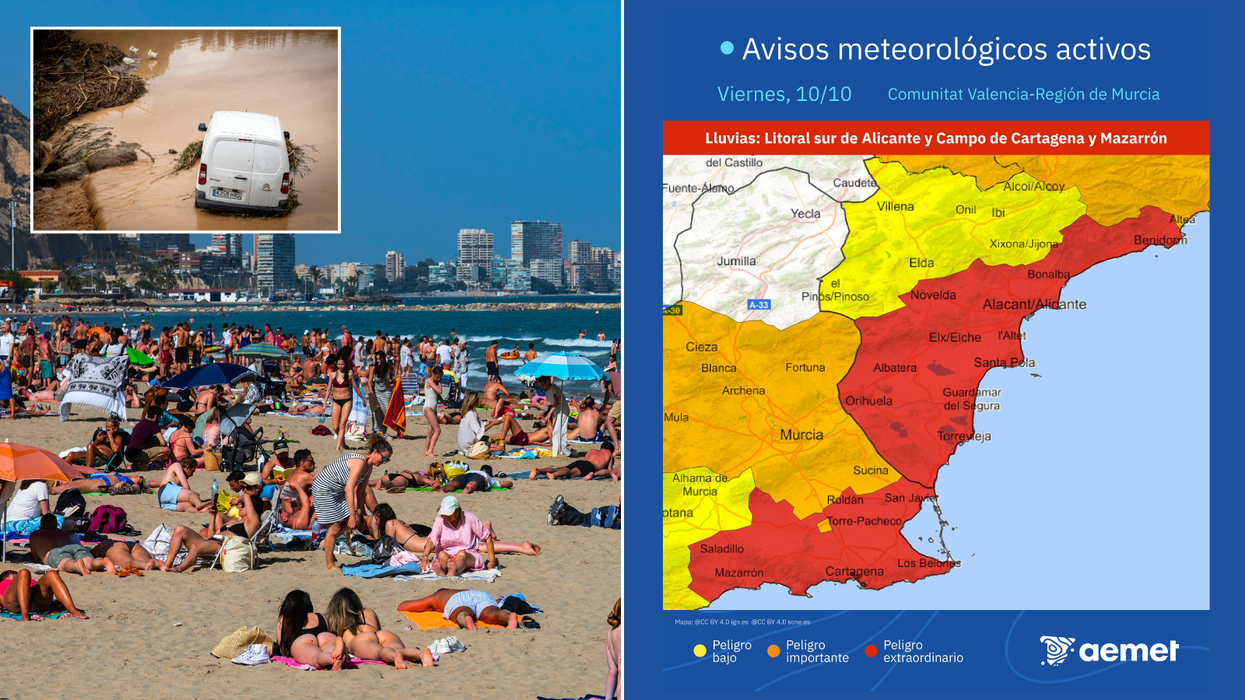 Flash floods in Spain, Alicante beach and Friday's weather warning