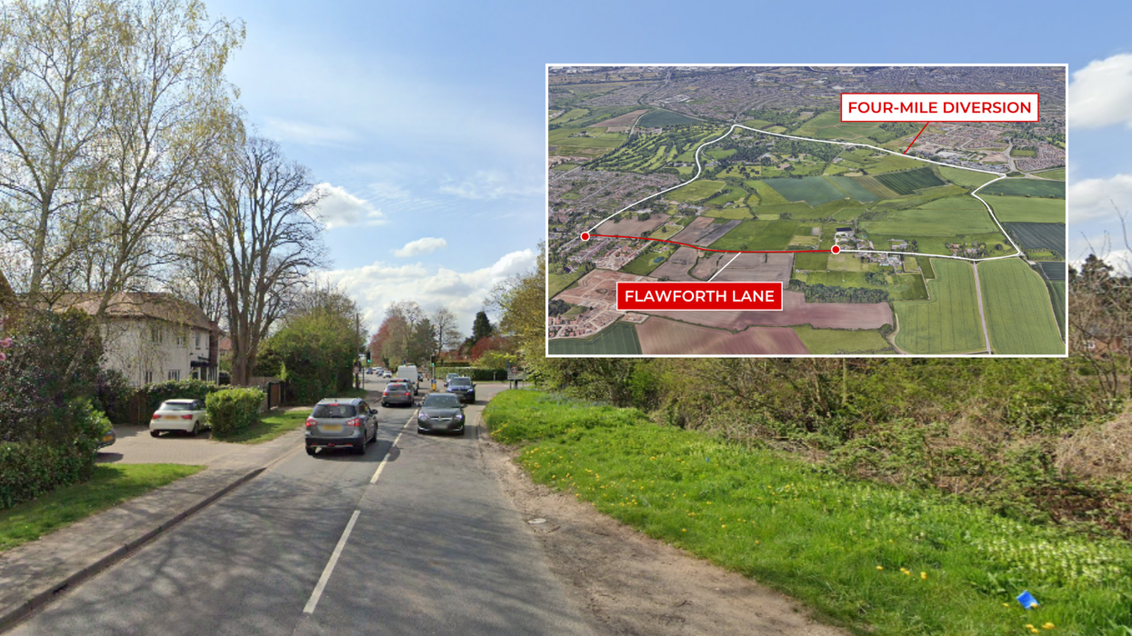 Flawforth Lane with roadworks delay map inset