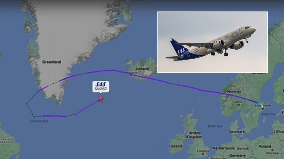 Flightradar route/SAS plane