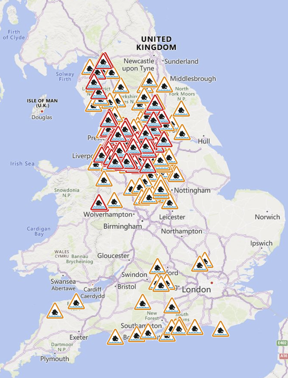 Flood Alert UK map