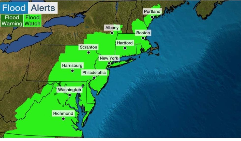 Flood alerts east US