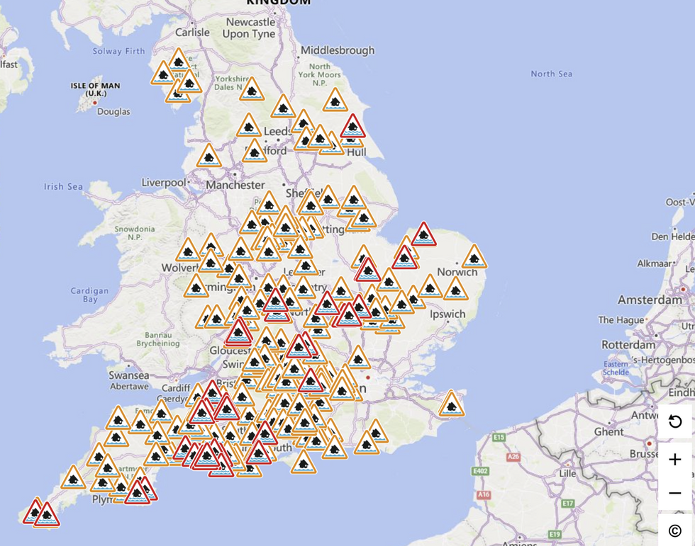 Flood warnings have already been issued across England