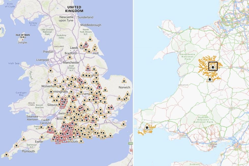 Flood warnings have been issued across the UK