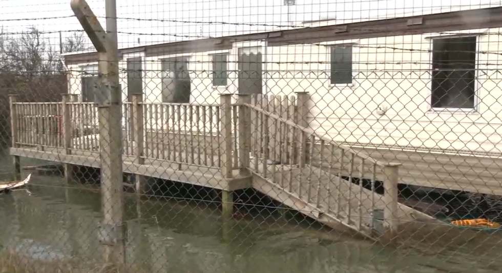 Flooded holiday park