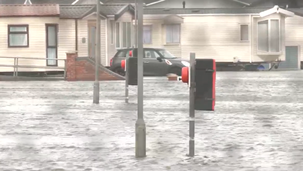 Flooded holiday park