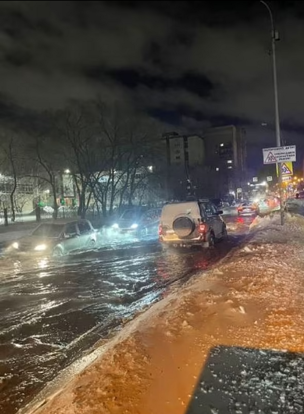Flooded roads in Russia