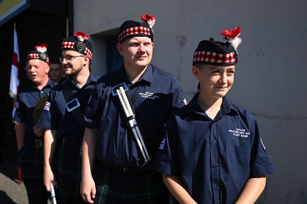Flute band prepare to take part in the annual Twelfth of July parade