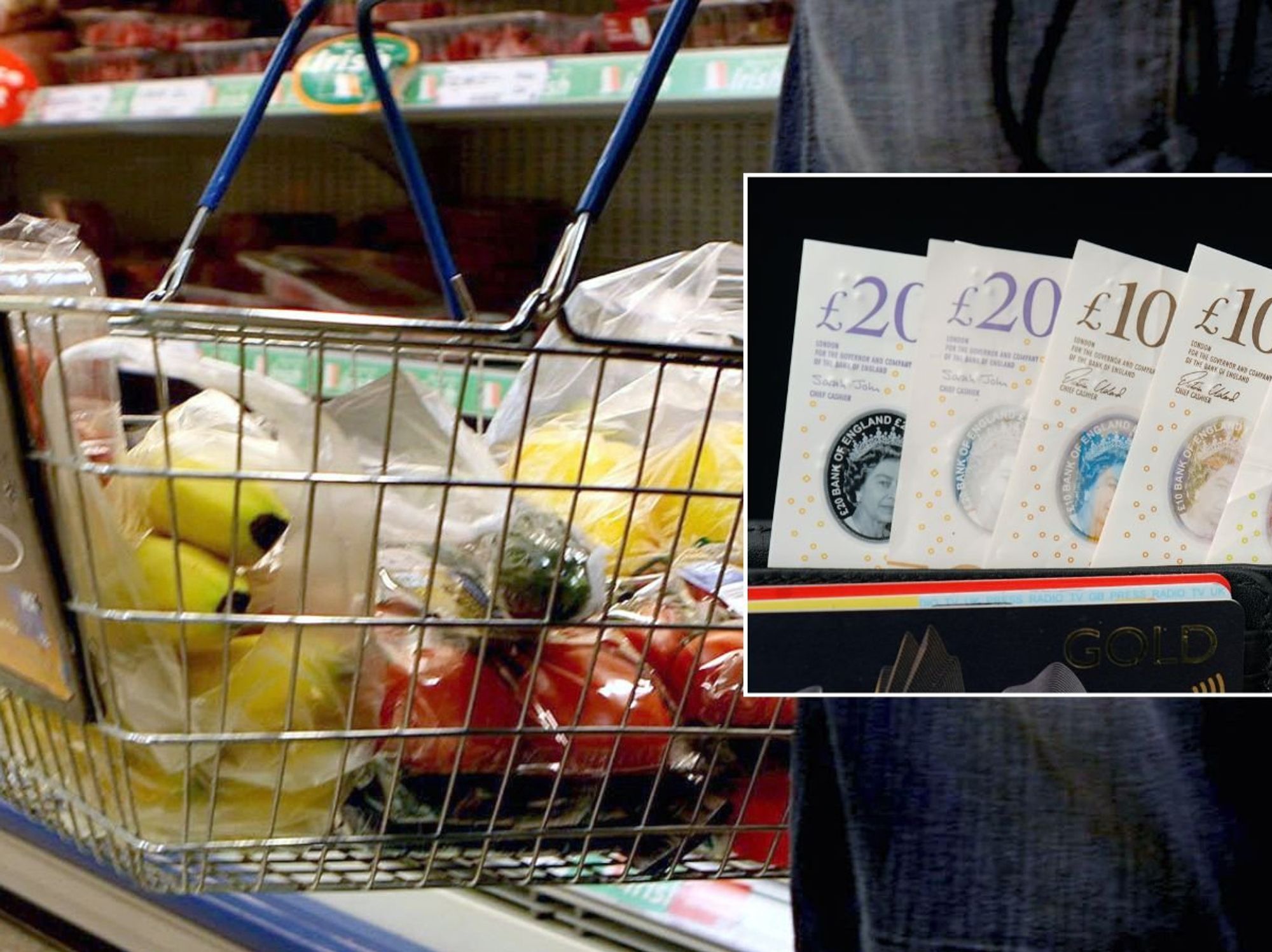 Food basket and cash