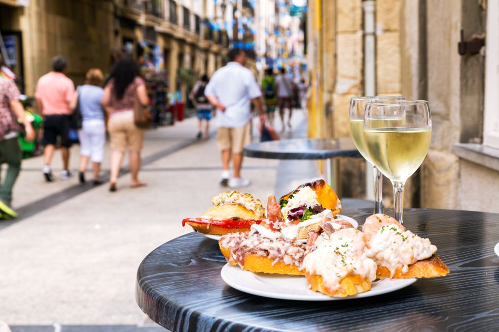 Food in alley in Spain