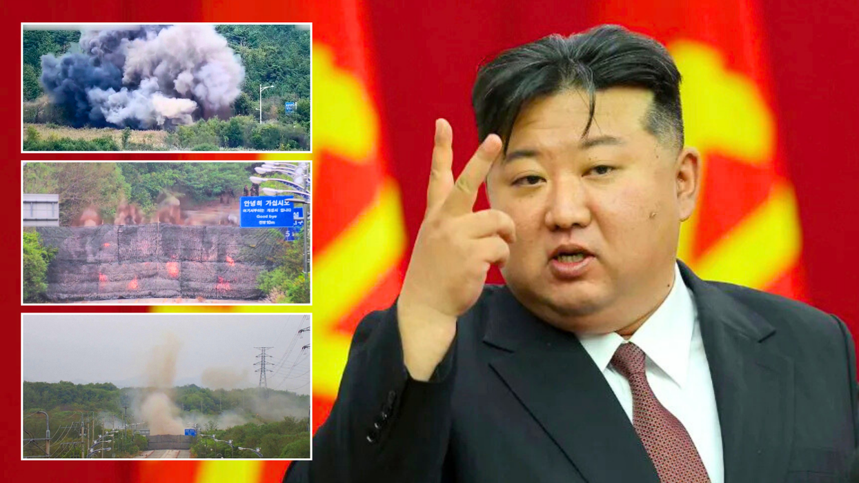Footage from road explosions/Kim Jong Un
