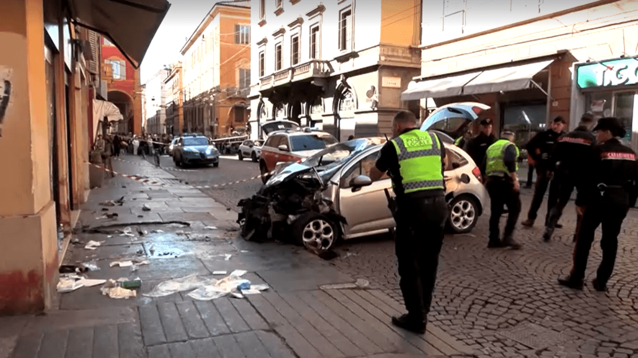 Footage from the scene showed a badly damaged silver Citroen with its front severely smashed
