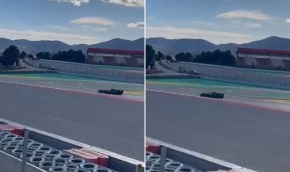 Footage has emerged of Audi's new F1 car at the Circuit de Barcelona-Catalunya on Friday