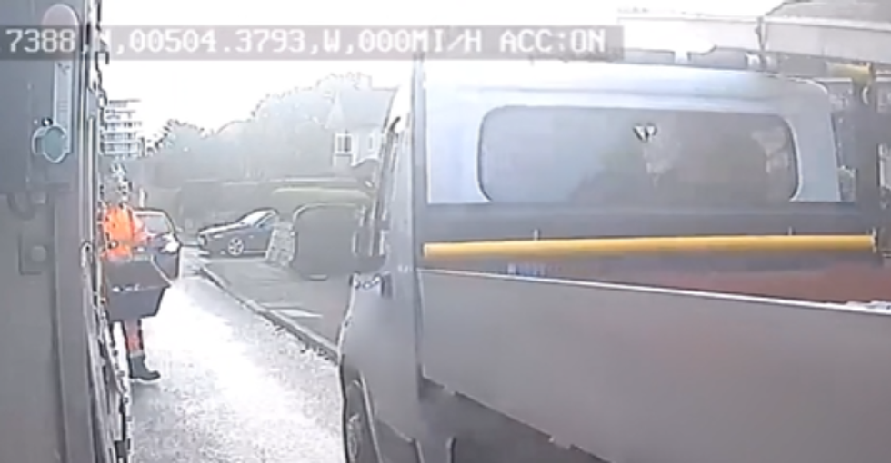 footage of bin worker