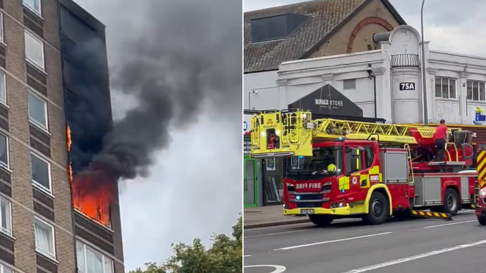 Footage of fire in Catford