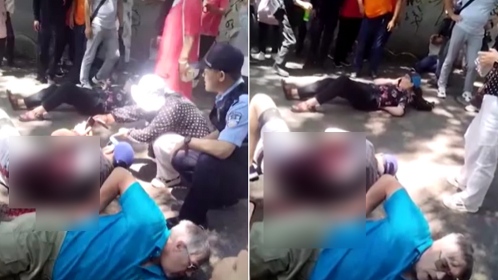 Footage of the aftermath of the attacks