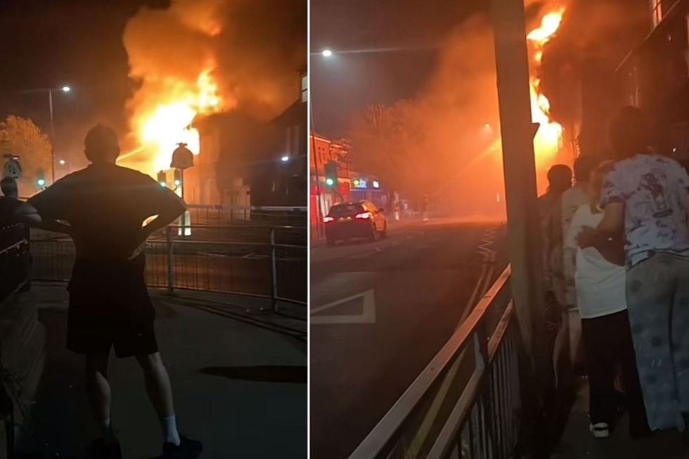 Footage of the blaze was shared on social media