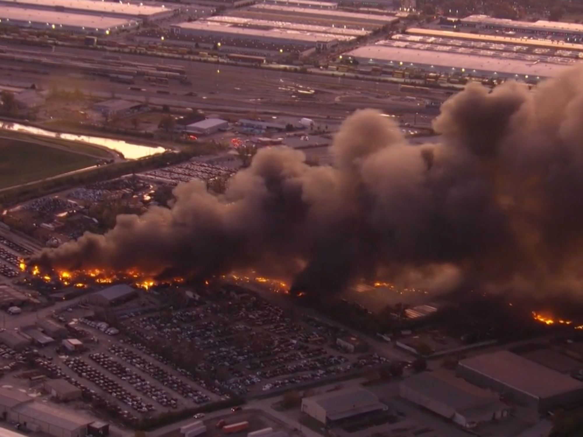 Footage of the crash