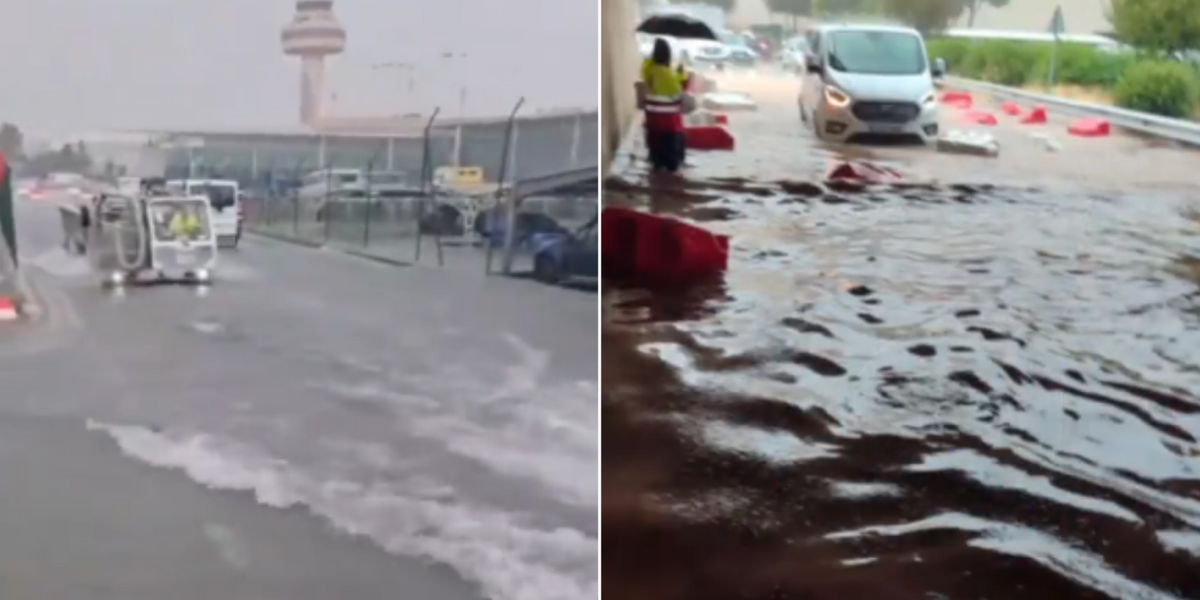 NextImg:Popular Spanish airport flooded as over 100 flights affected by massive storm, leaving Britons scrambling