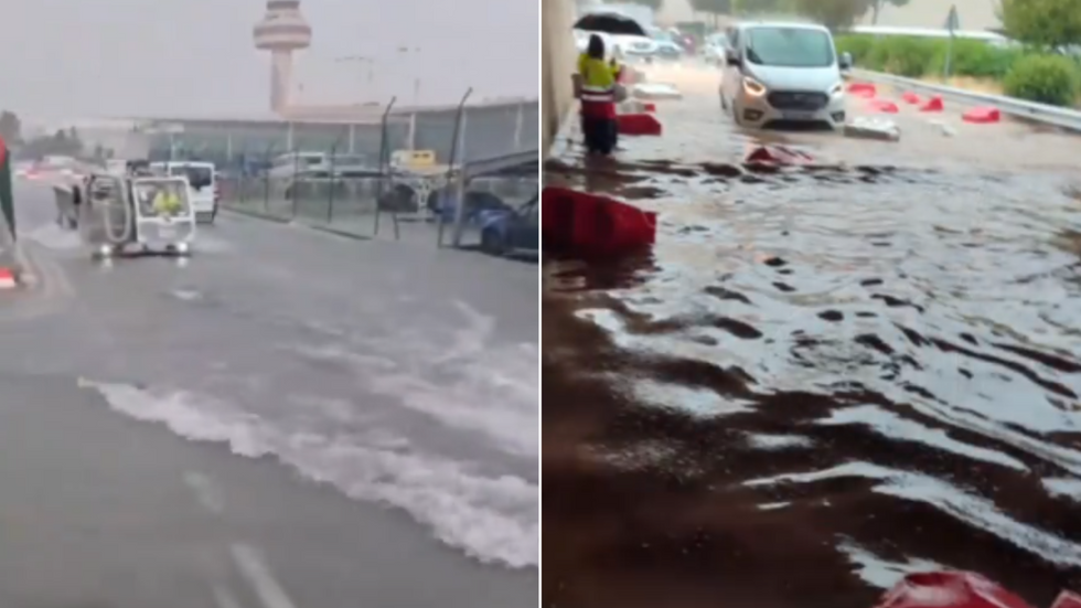 Footage of the floods