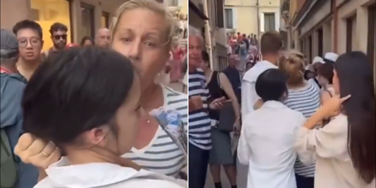 NextImg:Pickpocket handed instant justice as 'victim' restrains would-be thief by her hair before police arrive