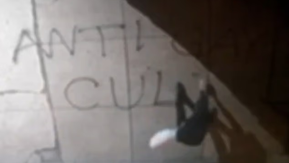 Footage of the vandalism