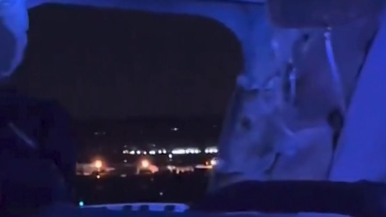 Footage sent to US news outlets shows the night sky clearly visible through a gap in the plane\u2019s fuselage
