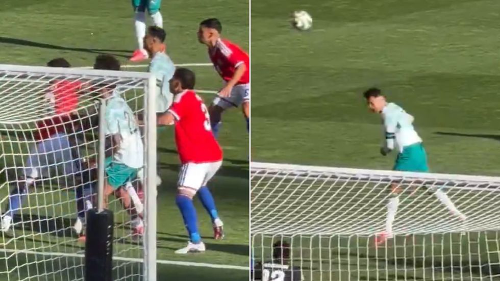 Football fans have reacted after footage of Cristiano Ronaldo missing a free header went viral on Saturday night