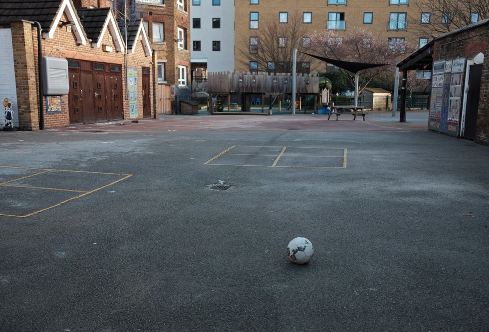 Football on a school playground